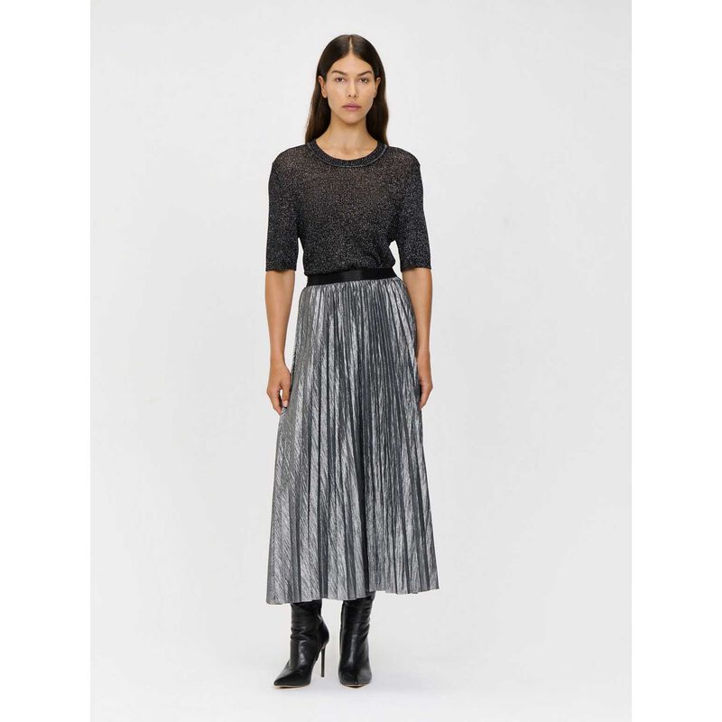 Veronika Maine Lurex Pointelle Knit T-Shirt image number 3
